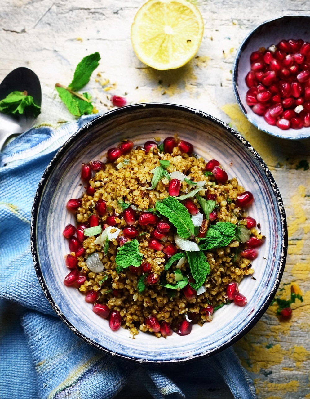 Freekeh salad with lemon and pomegranate - Greenfields Store